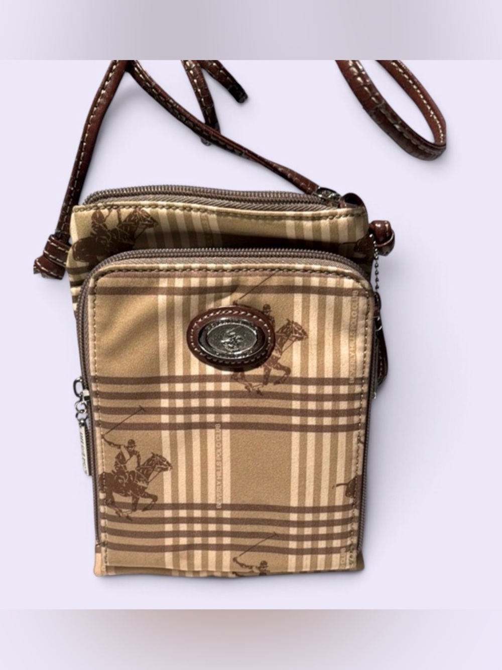 Polo Plaid Brown Crossbody Bag